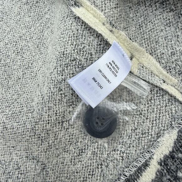 Lucy and Laurel Floral Wool Blend Coat Jacket Cream Gray Button Front Size Large - Picture 3 of 10